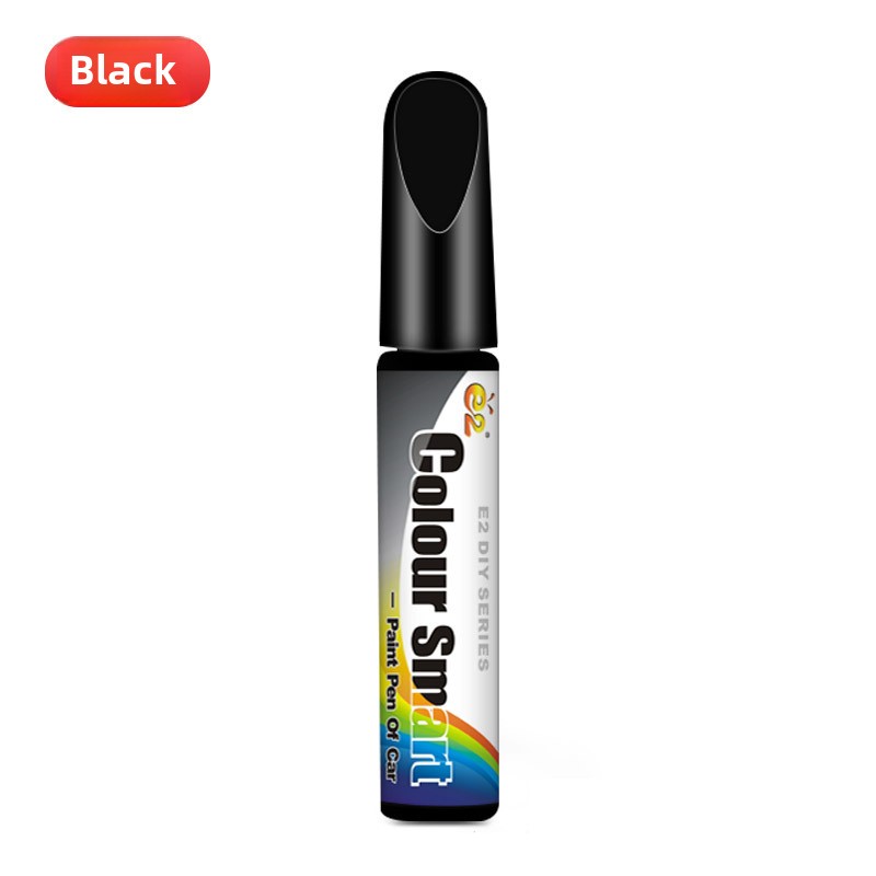 Auto Touch Up Paint Pen - Krasreparatieset voor auto's, vrachtwagens en SUV's - Hoogglans verffuller met borstel en fijne punt (7 kleuren): Black