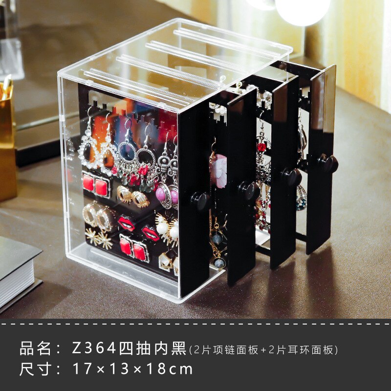 Boîte de rangement pour boucles d'oreilles, multifonction, présentoir Transparent pour bijoux colliers, maison, bijoux, anti-poussière: 10