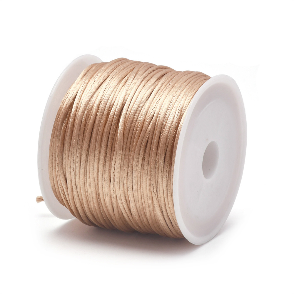 Cordón de cola de rata satinada para manualidades de 1,5 mm de nailon para nudo chino, macramé, adornos, fabricación de joyas, 24 yardas: Gris oscuro