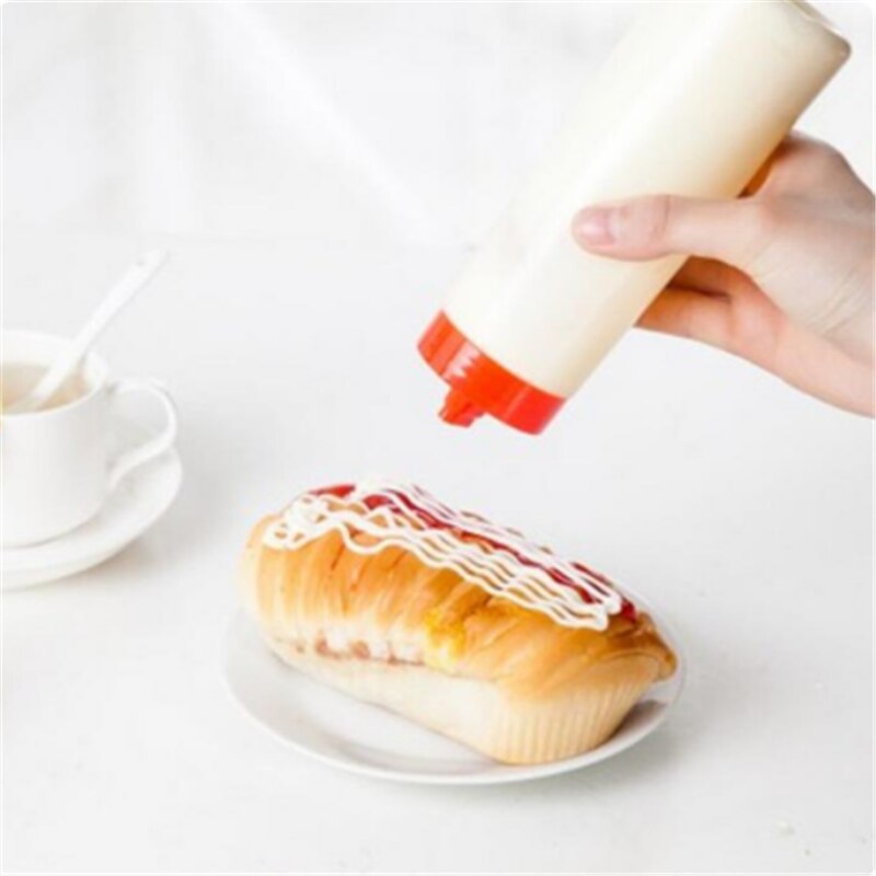 4 Gaten 300Ml Saus Fles Veilige Hars Voor Ketchup Jam Mayonaise Olijfolie Squeeze Dispenser Cruet Keuken Accessoires Gereedschap