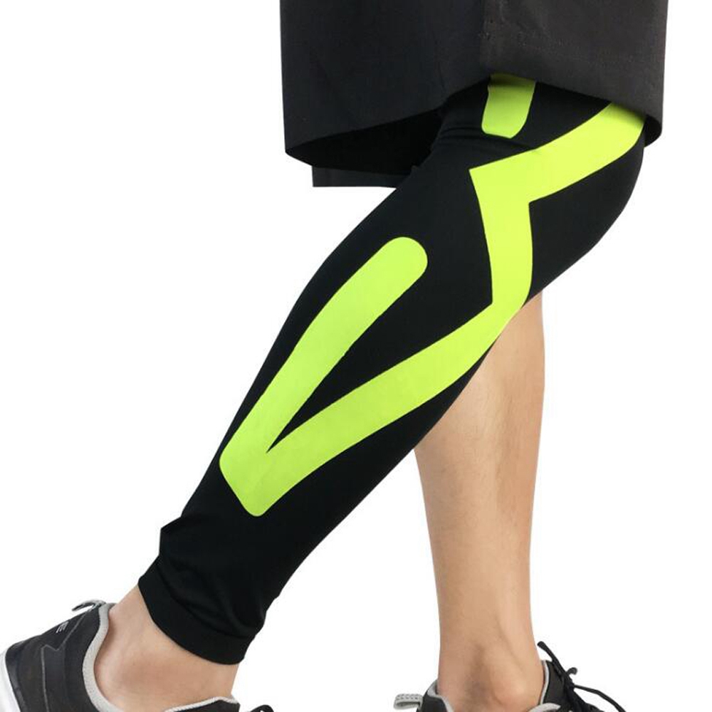 1 stk mænd sportstights kompression cykling benvarmere mtb cykel leggings løb basketball fodbold benærmer benbeskyttelse