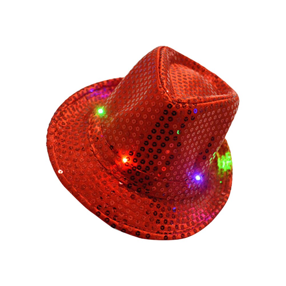 Adult/Kids LED Cap Flashing Light Up Sequins Birthday Masquerade Party Hat Props Women Men Casual Caps NOV99: kids red