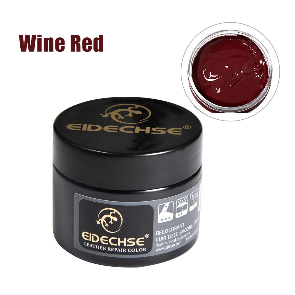 Crema de reparación de cuero para el cuidado del coche, Kit de reparación de vinilo para asiento de coche, sofá, abrigos, agujeros, grietas, rayaduras, reparación de cuero, cuidado de la pintura: Wine Red