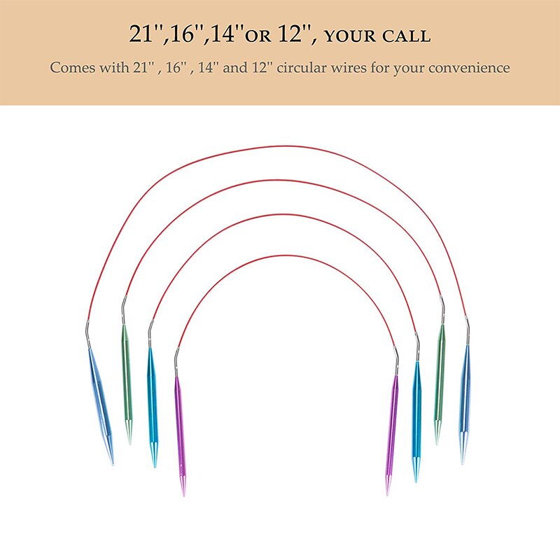 Nonvor pyöreä neulonta ruostumattomasta teräksestä valmistetut neulat pitkät kaapelit täysikokoiset vaihdettavat neulontapuikot