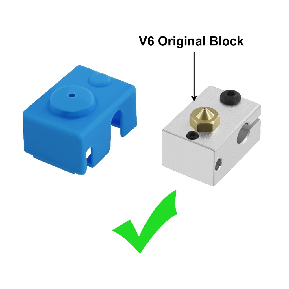 Silicone Case for E3D V6 Heating Block 3D Printer Parts Aluminum Block Silicone Sleeve High Temperature Protection Cover Blue