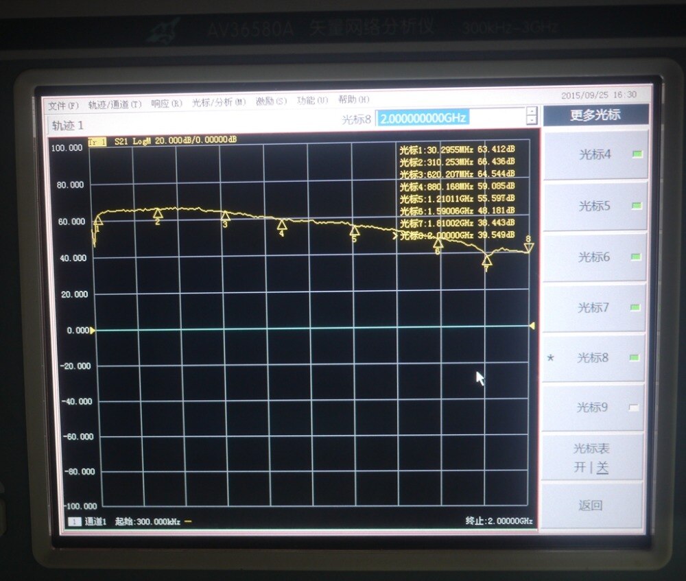 RF broadband amplifier stage 2 low-noise amplifier LNA (0.1-2GHz gain 64dB