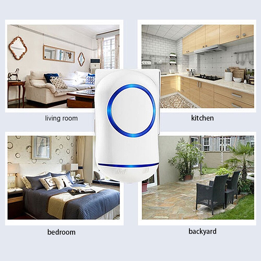 Home Cordless Doorbell Smart Indoor WiFi Door Bell Ring Wireless Waterproof Door Bell Chime Detection 200m Range US EU Plug
