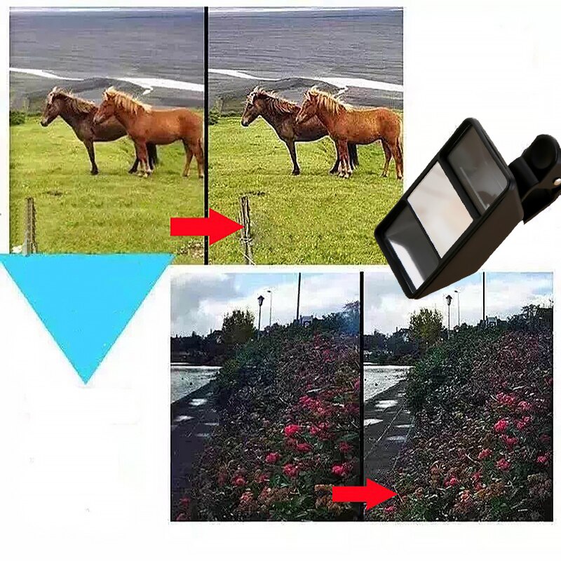 3d- effect mobiele telefoon lens zelfontspanner vr en videocamera stereo fotolens met clip voor iphone huawei tablet 3d lens mini