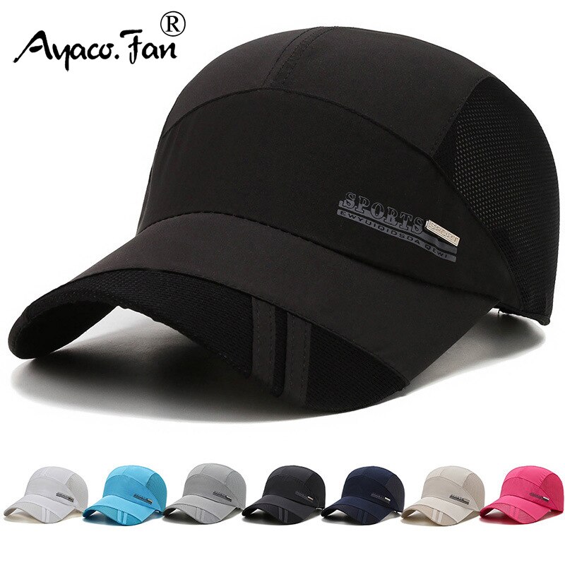 Masculino feminino esportes de secagem rápida boné de beisebol snapback sunhat malha retalhos de pesca ao ar livre correndo hip hop chapéus de beisebol casquette