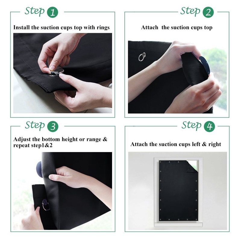 Tijdelijke verduisteringsgordijnen voor ramen, verstelbare zuignap, thermisch geïsoleerde geluidsreducerende panelen voor opslagruimtes