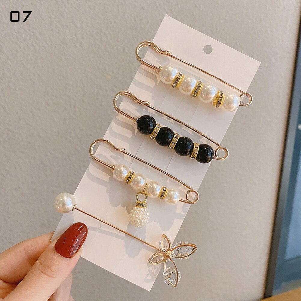 Grote Kralen Mode Broche Hoofddoek Shawl Sjaal Lady Moslim Sjaal Hijab Clips Parel Sjaal Broche Pin: 13