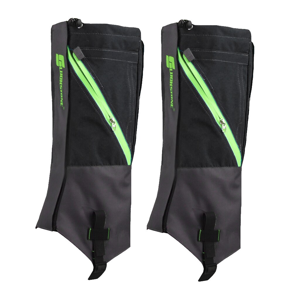 Mallas impermeables para caminar, botas de nieve, polainas de montaña al aire libre: Negro