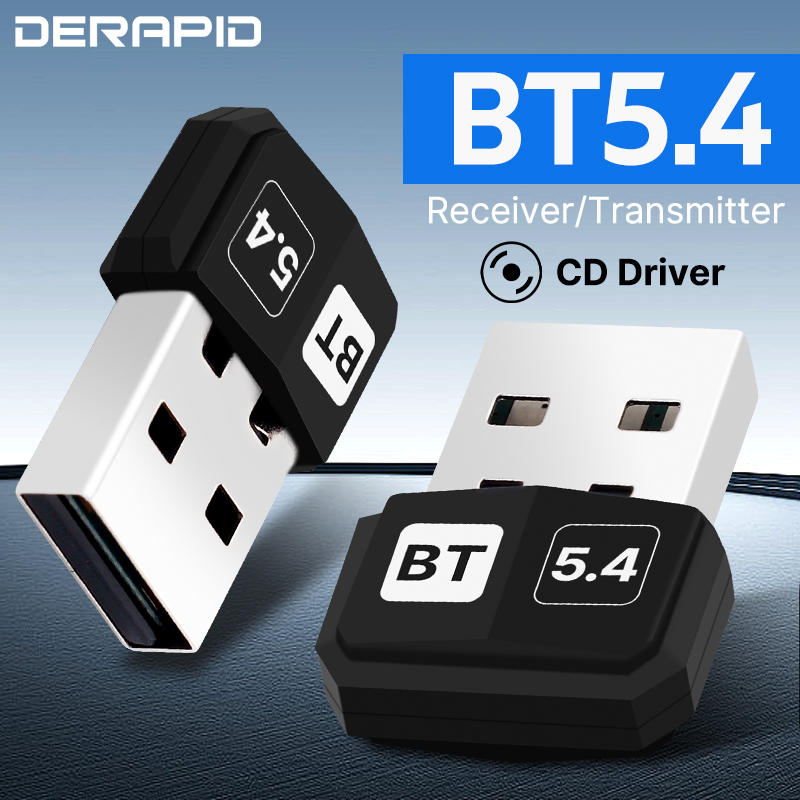 Mini USB Bluetooth 5.4 Audio Dongle Adapter Wireless Receiver/Transmitter for PC/Laptop CD Driver Compatible with Win10/11: Default Title