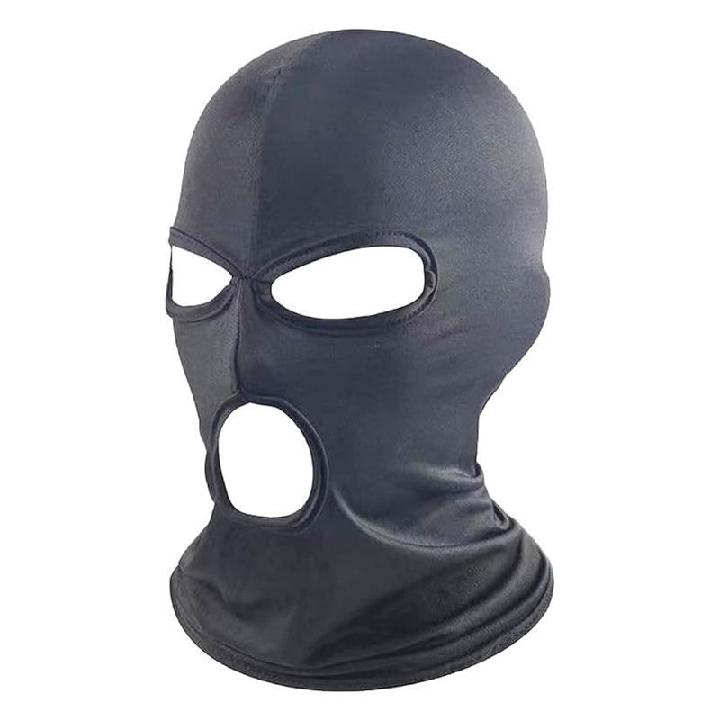 Masque facial de moto de cyclisme, couvre-chef respirant à 3 trous, masque d'équitation, coupe-vent, Protection solaire anti-poussière, masque de Protection Ultra UV: GRIS