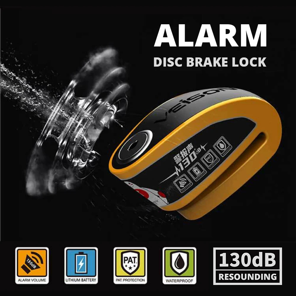 Veison motorrad Anti scheiben brems schloss wasserdichtes motorrad Rolle schloss 130db Alarm diebstahls icherung mehrfarbig