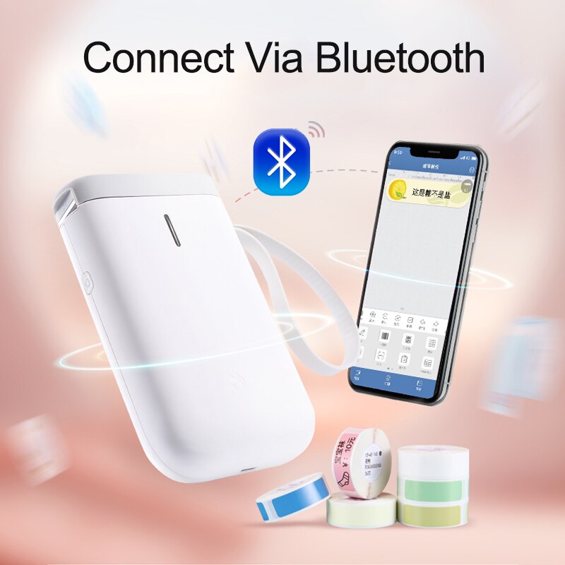 Black D11 NIIMBOT Portable Label Printer Wireless Bluetooth Label Printer Price Tag for mobile phone iOS Android Free App