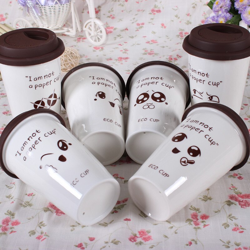 Travel Mug Ceramic Double Layer Mug L Coffee Cup with Silicone Cover: Default Title