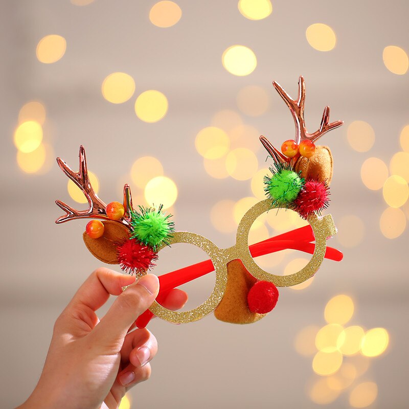 Noël noël lunettes claires spécifications nouveauté lunettes de soleil déguisement fête Santa adulte enfants fête jouets Santa bonhomme de neige