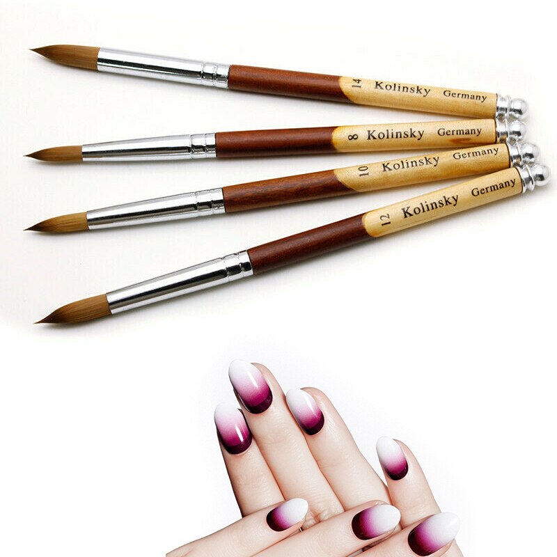 Acrylic Crimped Nail Brush Nail Art Brush With Acrylic Handle