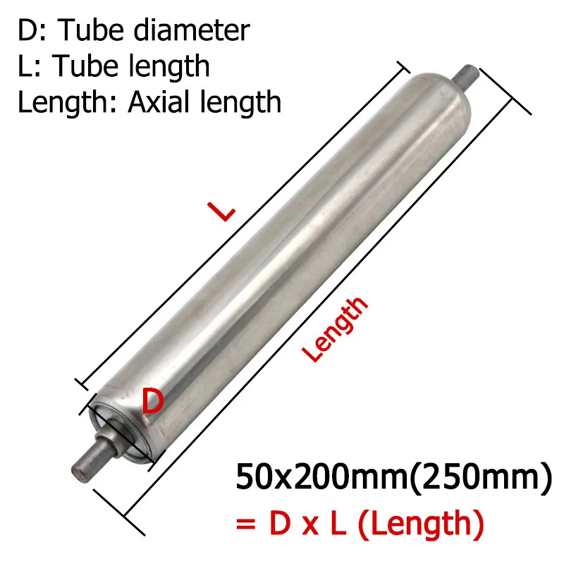 Dia 50mm Galvanized Roller Conveyors 201 Stainless Steel Total Length 200 250 300 350 400 450 500 550 600 700 800 900 1000mm
