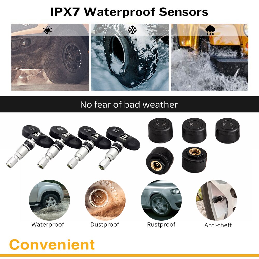 Android Tpms Auto Radio Dvd-speler Bandenspanningscontrolesysteem Reservewiel Druk Sensoren Interne Externe Sensor Usb Tmps