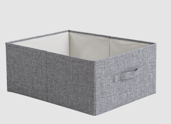 Storage Box Stackable Fabric Clothes Bag Bins Washable Cotton Linen Space Saving Foldable Clothing Storage Basket Orgaizador: L 2PCS / gray storage box