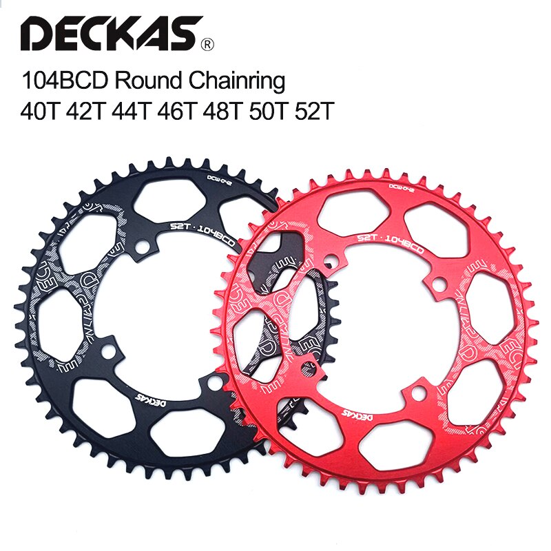 Deckas 104BCD 40T 42T 44T 46T 48T 50T 52T Mountain Fiets Kettingwiel Mtb crankstel Smalle Brede Ronde Kettingblad