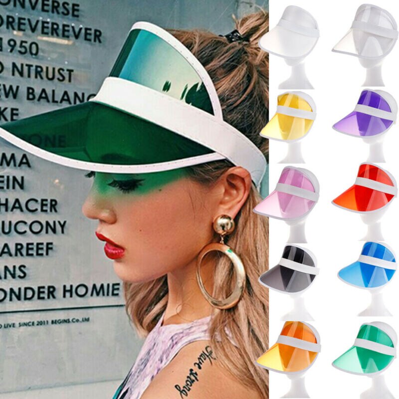 Verano PVC sombrero para el sol visera para Casual sombrero plástico transparente para adultos protección solar gorra de playa