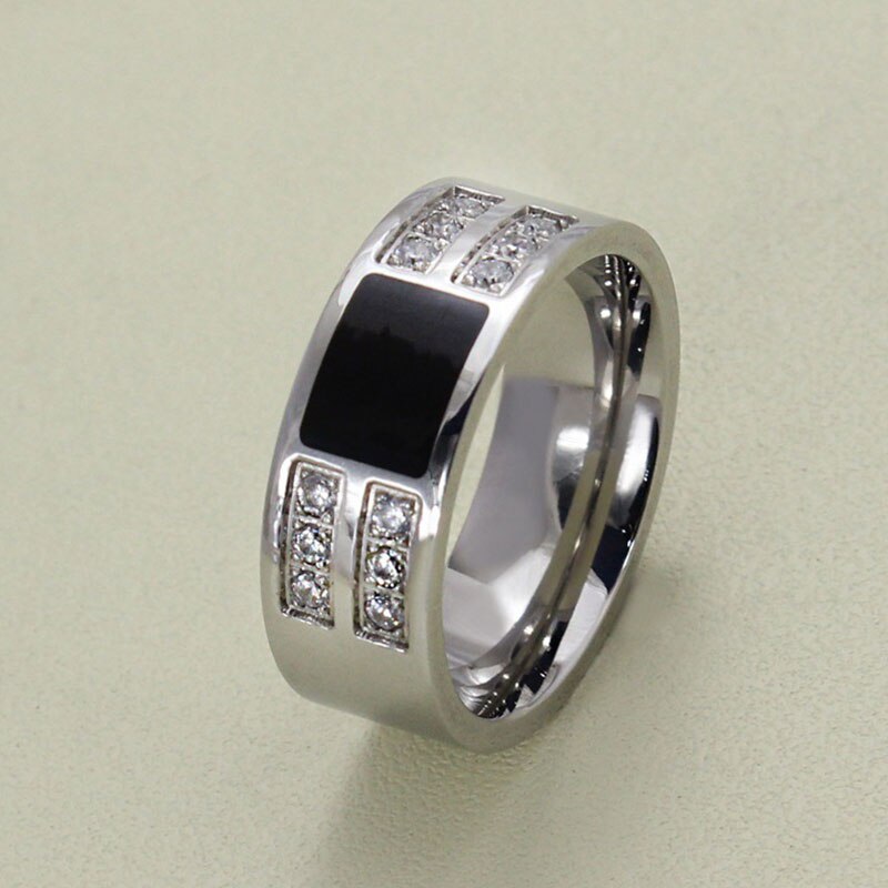 Hochzeit Ring klassische schwarz zirkon edelstahl herren Ring Party Engagement hochzeit schmuck