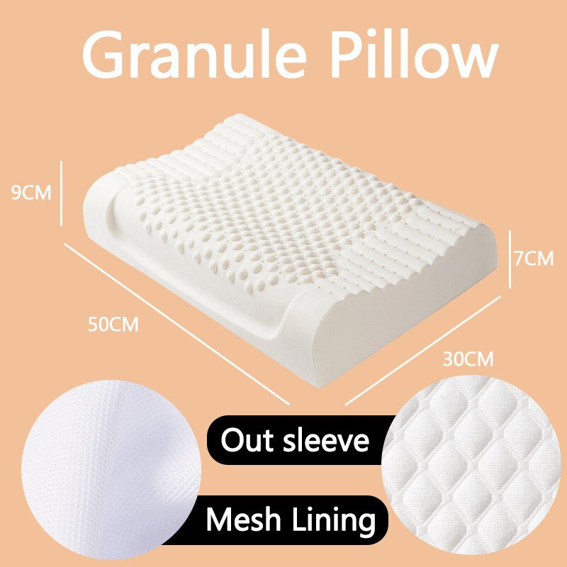 SB Latex thaïlande pur naturel Latex oreiller orthopédique cou Cervical protection colonne vertébrale Massage correctif corps oreillers oreiller à la maison: Small Granule Set
