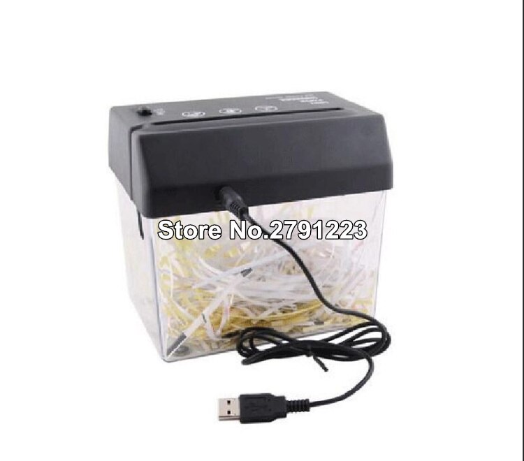 Mini Desktop Strip-cut Paper Shredder USB-charge Portable Paper &amp; Letters Cutter