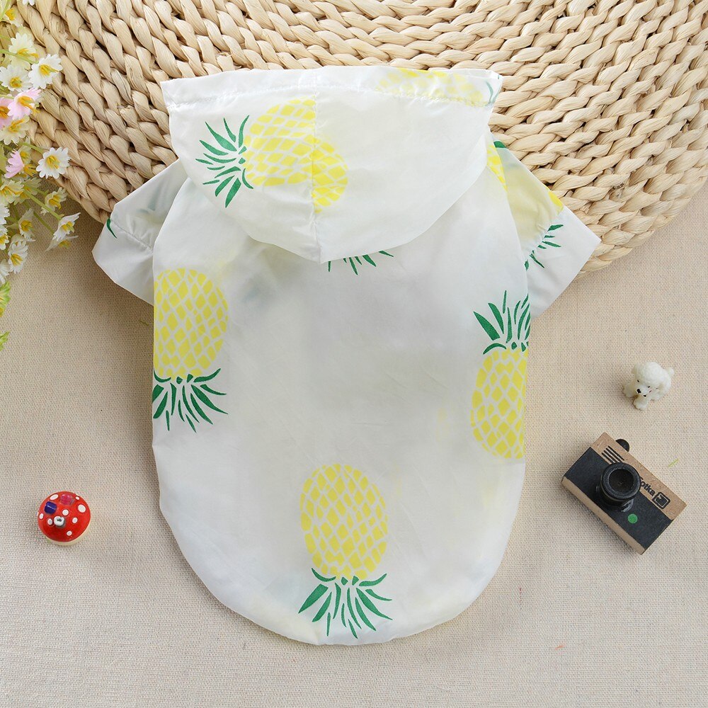 Summer Sun Protection Hoodie Small Dog Clothes Dog Raincoat Sun-proof Clothing For Small Medium Pets Fruit Printing Print Poncho: 3 / XL