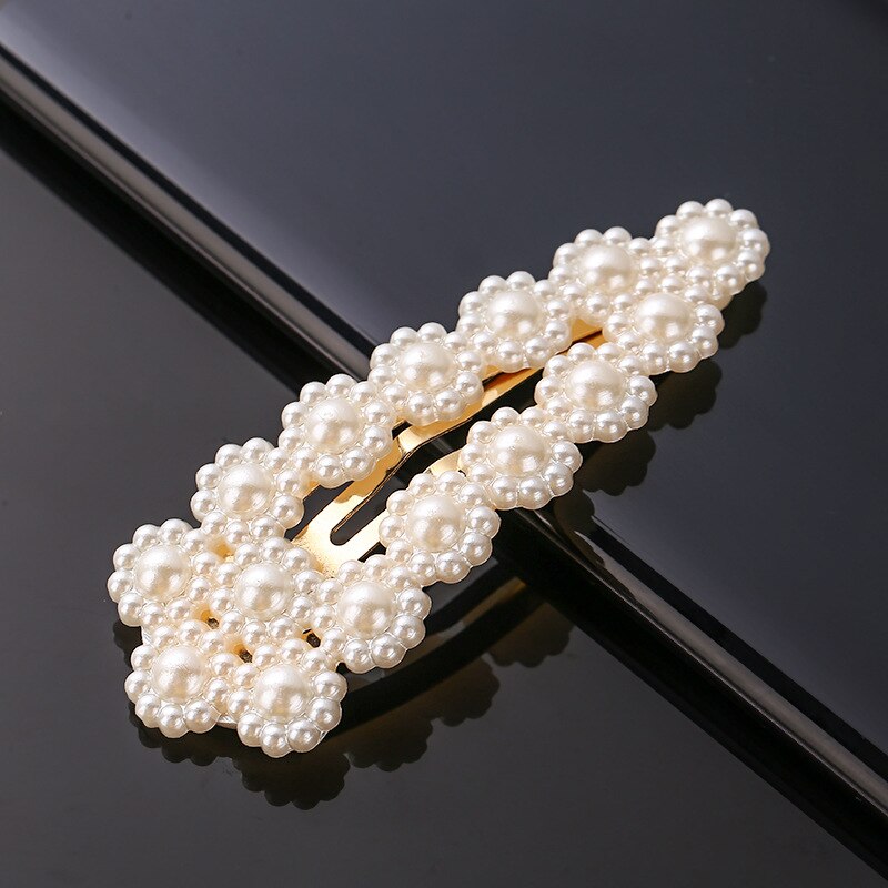 imitation pearl hairpin women's girl handmade pearl flower hairpin hair accessories: 10