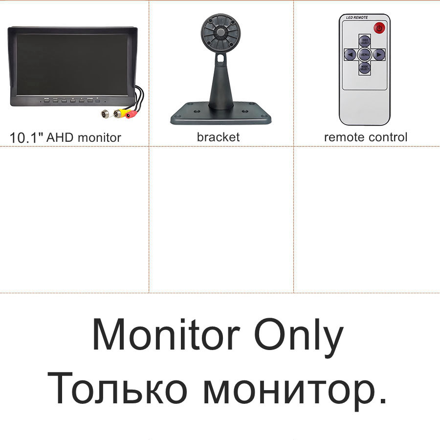 DIYKIT 10.1inch AHD CVBS IPS LCD HD Monitor Rear View Car Monitor Support 1080P AHD CVBS Car Camera 4PIN Video Input