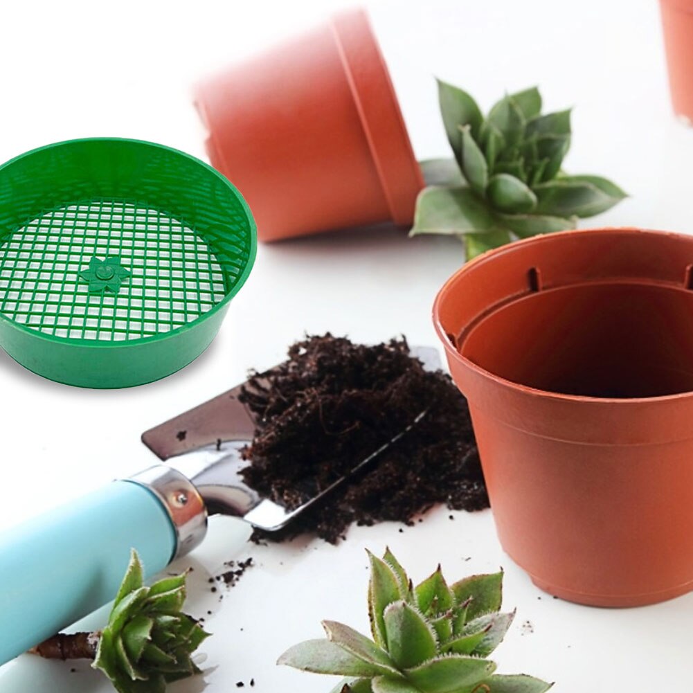 3Pcs/Set Plastic Garden Sieve Riddle Green For Compost Mesh Soil Sieve Filtration Large Stones And Twig From Soil Garden Tool