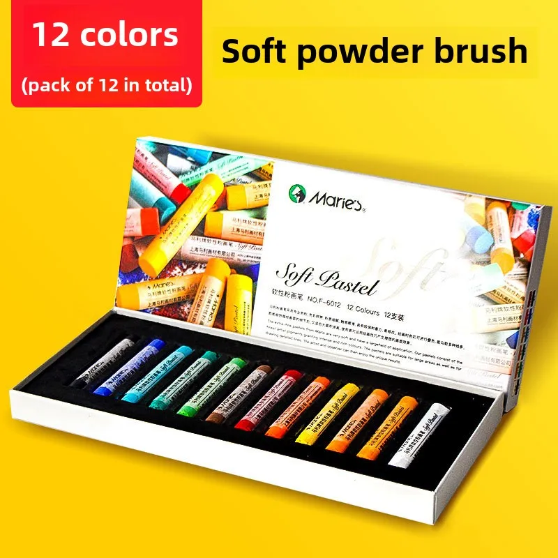 Maries Farbkreide, 24 Farben, 12 Farben, Kreide, 48 Malerei, Rosa, professioneller Pastellstift, Pinselbrett, Zeitungs- und Malzubehör: Weiß
