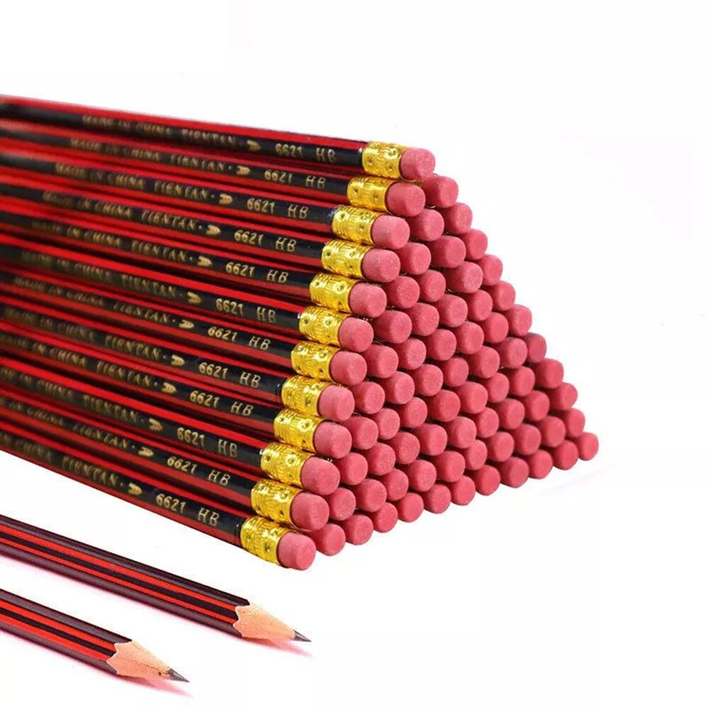 20/30/50/100Pcs /Lot Sketch Pencil Wooden Lead Pencils HB Pencil With Eraser Children Drawing Pencil School Writing Stationery