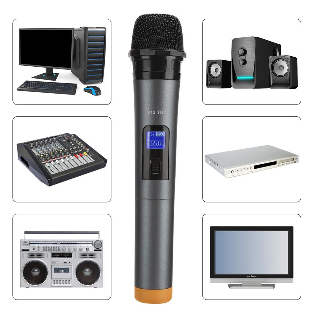 Draadloze Microfoon Uhf Handheld Microfoon Met Ontvanger Voor Karaoke Toespraak Luidspreker 3.5Mm 6.35Mm Adapter Mic Met Display