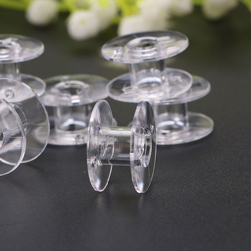 10pcs/Lot Clear Empty Bobbin Plastic Empty Sewing Machine Bobbins Spools Home Sewing Machine Thread String Needlework Tool