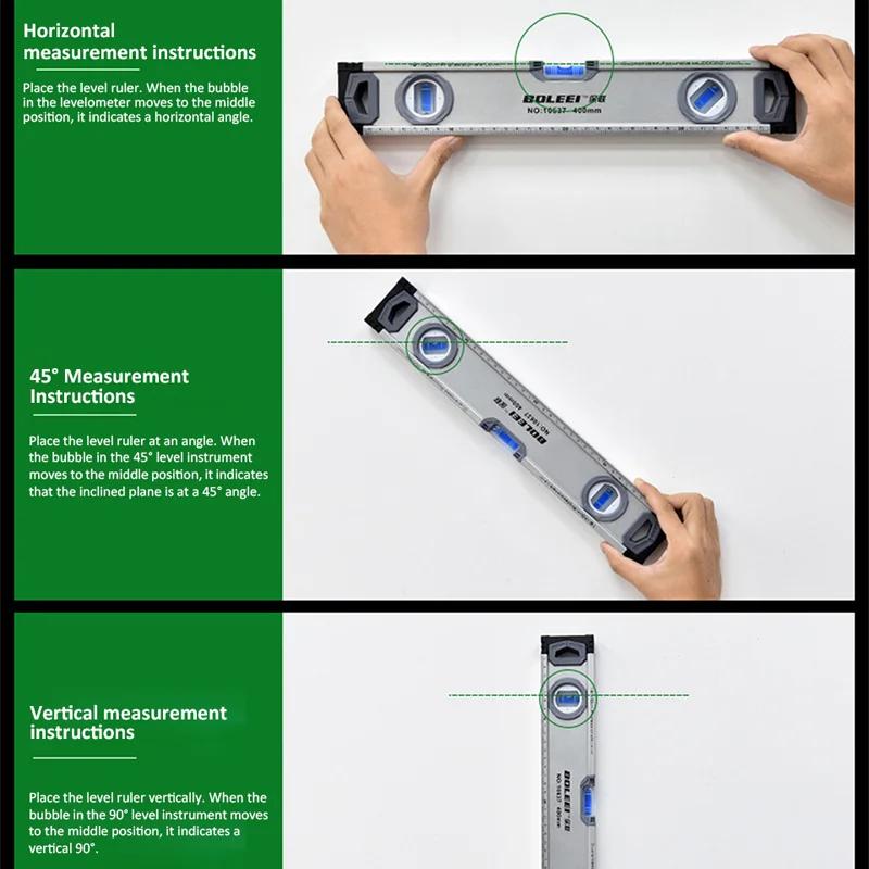 HighPrecision Spirit Level 30/40/50cm Magnetic Bubble Level Ruler Angle Meter Protractor Inclinometer Measuring Leveler Tool