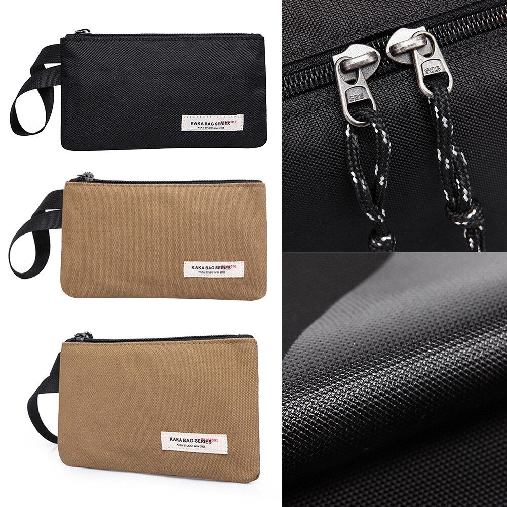 Man kuvertväska dragkedja påse enkel telefonhållare canvas casual clutch liten