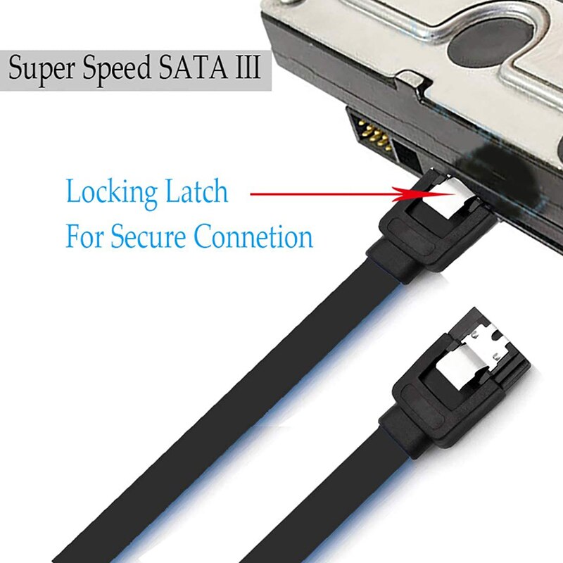 12-Pack 90 Degree Right Angle Cable Matters Straight SATA III 6.0 Gbps SATA Cable Black - 16 Inches