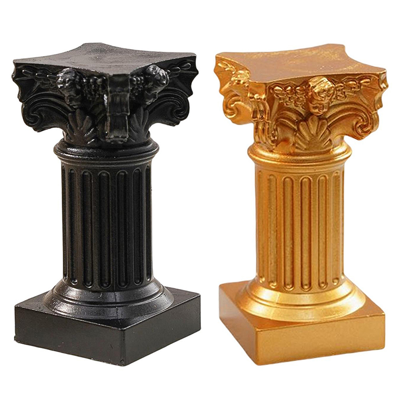 Mini support de chandelier ci-après, pilier romain, colonne grecque, statue, figurine sur piédestal, sculpture, bougeoir, maison, salle à manger, décor