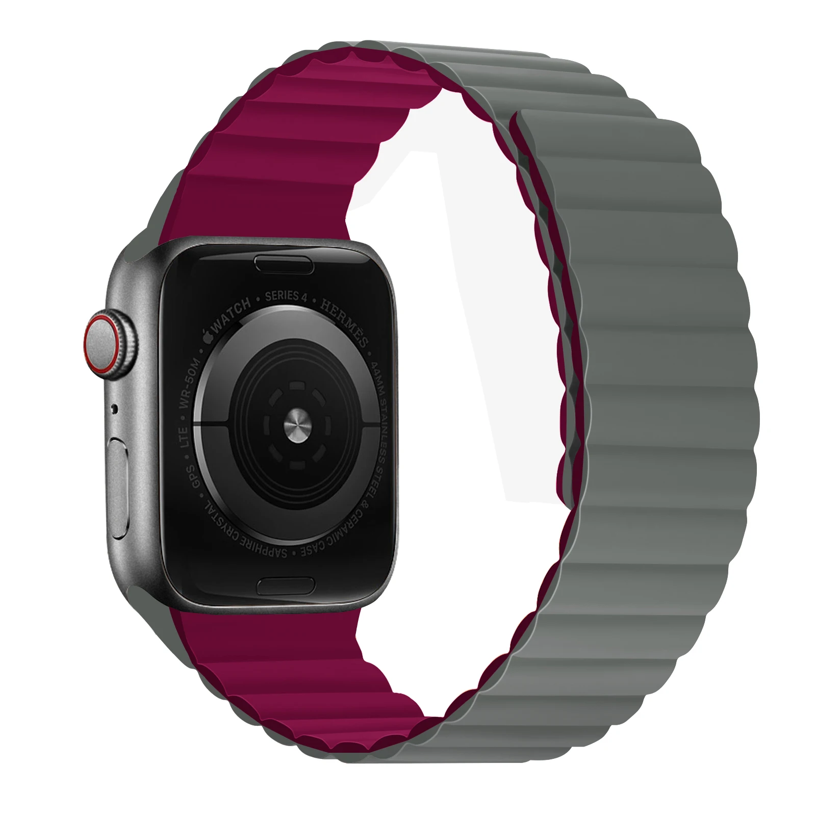 Silikon-Magnetarmband für Apfel Uhr Ultra 49 mm 6 5 4 SE 44 mm 40 mm 10 9 8 7 41 mm 42 mm 45 mm 46 mm Ersatzband iWatch Gürtel: Schwarz Grün / 14mm