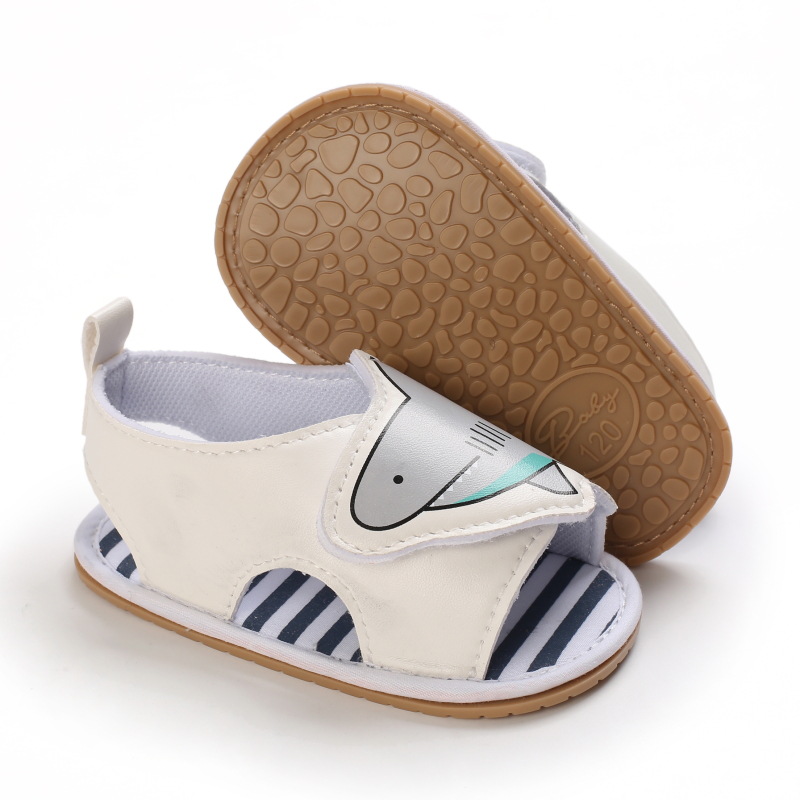 2021 nuovi sandali antiscivolo per bambini in PU estate bambino bambini ragazzi sandali da cartone animato Sneakers scarpe da bambino Prewalker per bambini: White / 0-6 mesi