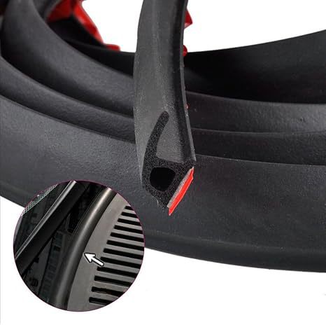 Universell p-typ bildörrstätningslist autokant gummi vattentät dammtät bullerisoleringslist ljudisolering med 3m gule