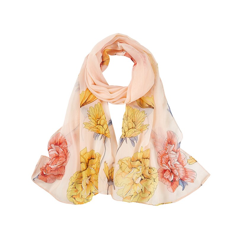 Bufanda de gasa de mujer estampado de mariposa en chal floral chal de mujer largo suave pañuelo Bufanda Foulard sjaal bufandas hijab A40: Amarillo