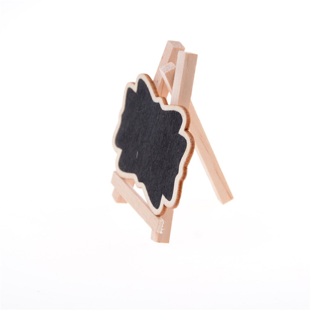 10Pcs/Pack Mini Lace Blackboard Chalkboard Wooden Blackboard Price Stand For Year Party Christmas Wedding Decoration