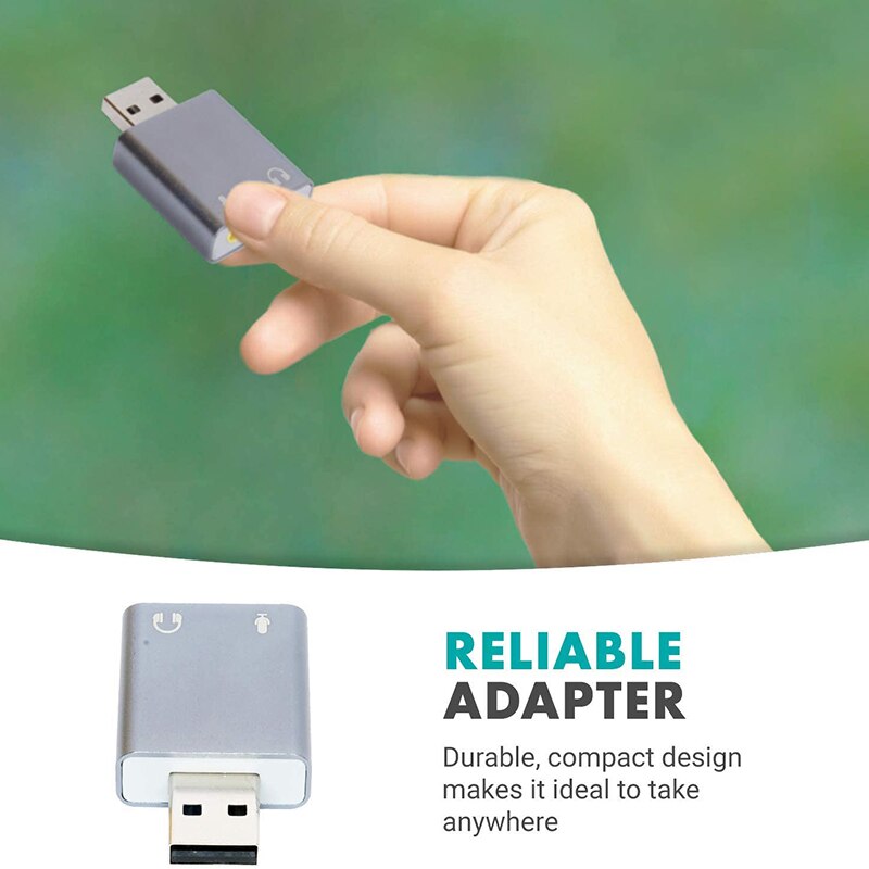 3,5mm trs microphone to usb 2,0 stereo audio external sound card adapter for pc and mac, usb input,  zu 3,5mm trs