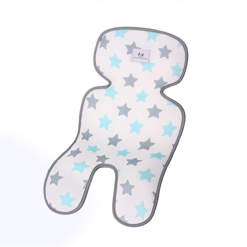 Sommer Kinderwagen Kühlung Pad 3D Luft Gittergewebe Atmungsaktive Kinderwagen matt Matratze Baby Auto Sitz Abdeckung Kissen für Neugeborene 33x67CM: Blau Stern